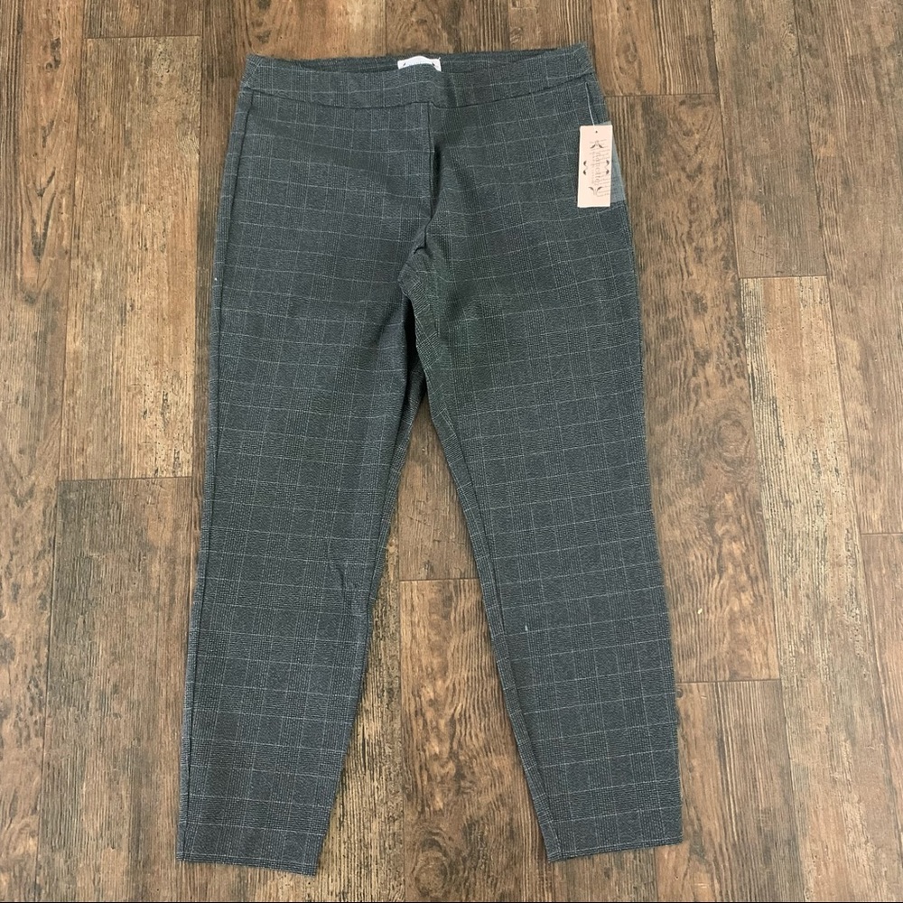 NANETTE LEPORE Ankle Pants Pull On Stretch Plaid